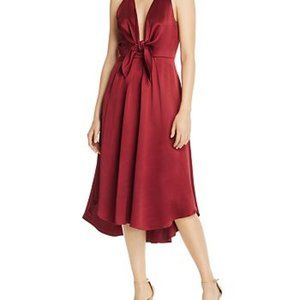 NWOT Joie Kataniya Plunging Tie-Front Satin Cocktail Dress